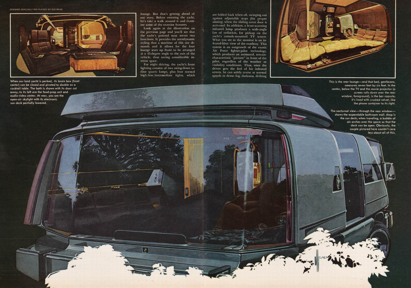 Illustration for article titled Syd Mead's Futuristic Playboy Land Yacht